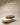 Pebble-shaped nesting side table set with cream upholstered base and walnut wood top, handcrafted modern accent tables made in India.