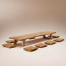 low wooden dining table