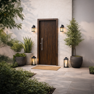 decorative wooden front door