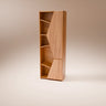 wooden storage unit with open shelf