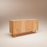 sculpted wooden storage cabinet
