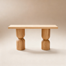modern wooden column table