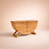 sculpted wooden storage cabinet