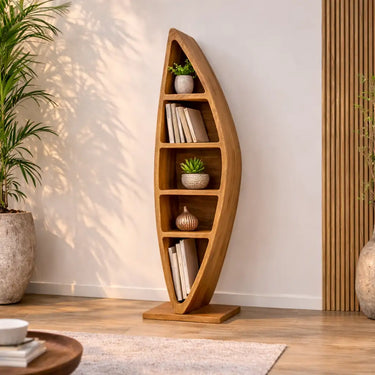 modern wooden bookshelf