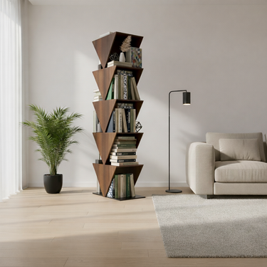 modern wooden bookshelf