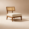 Adhara wooden cane accent chair