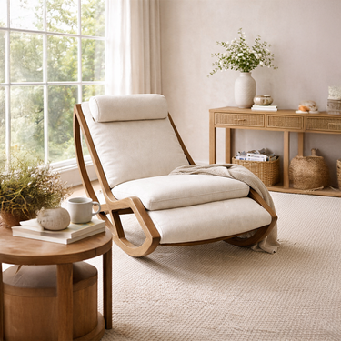 wooden lounge chair