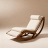 cream upholstered lounge chair