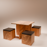 Kelmor walnut compact dining table set