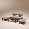 dark walnut lounge set