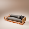 beige wooden daybed
