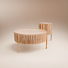 beige side table set