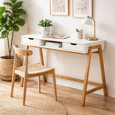modern white office desk