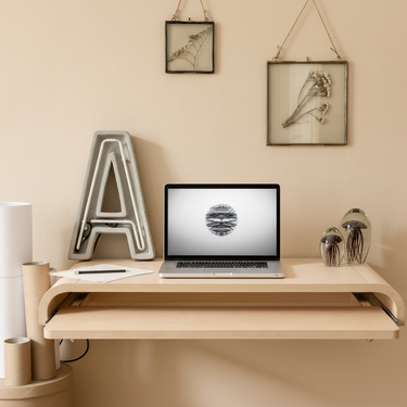 floating wall desk wood