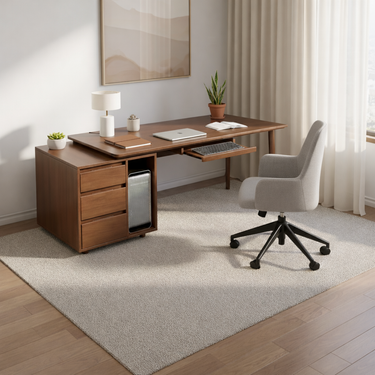 modern walnut office desk