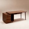 walnut wooden office desk