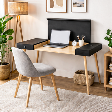modern writing desk black wood
