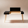 black wooden writing desk