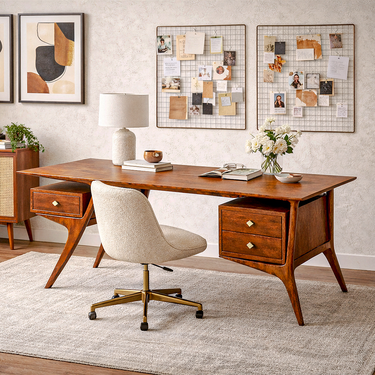 luxury walnut office desk