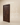 Dark walnut wooden door with grid panel design and steel pin handle, handcrafted in India – modern paneled main door